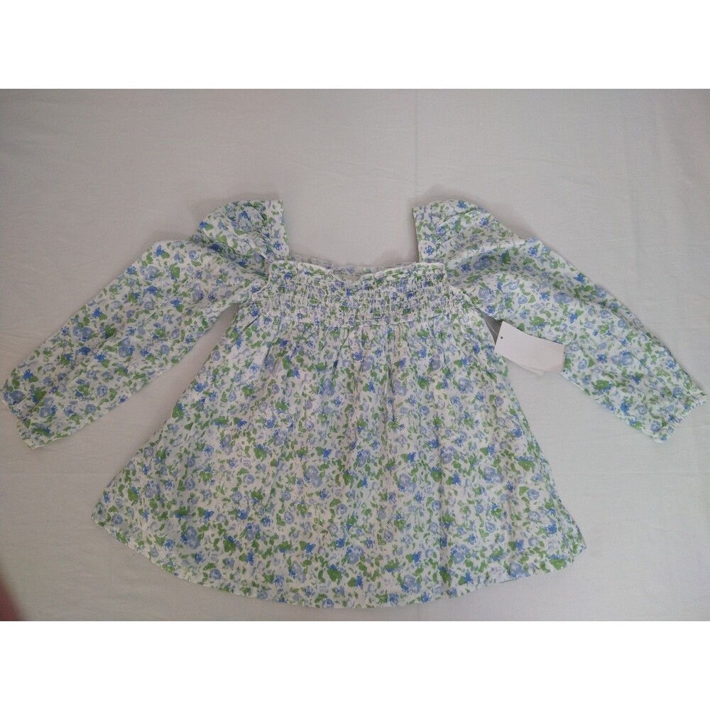 NWT Chelsea & Violet Girls Size 6 Smocked Pleated Top long sleeve floral lined